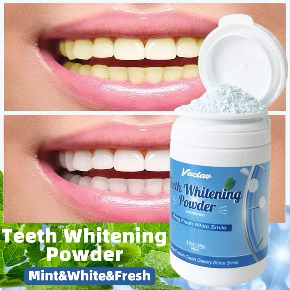 Vaclav Tooth Whitening Powder Fresh Tooth Powder Use With Toothbrush / Tongue Scraper Polishing Powder, Teeth Bleaching Powder