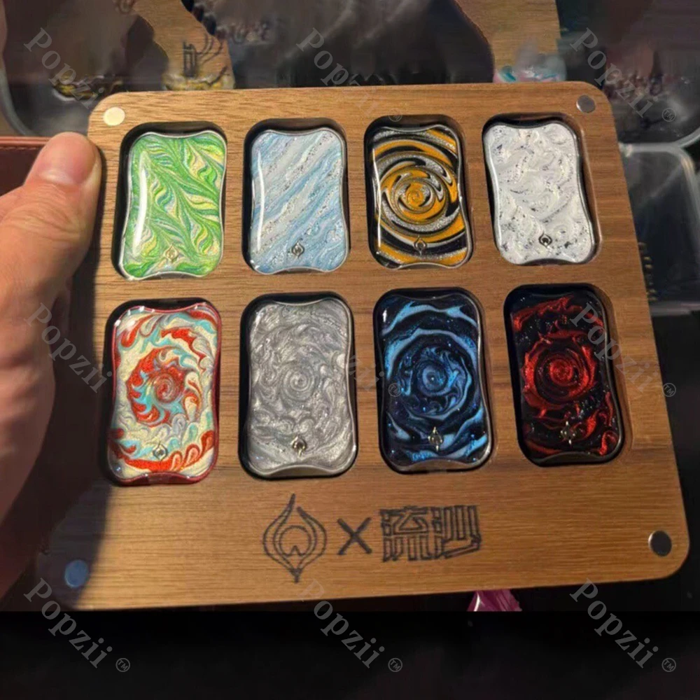 Peacock Unlimited Display Box Compartments Wooden Storage Decorative Box EDC Table Ornament Desktop Stress Relief Toy