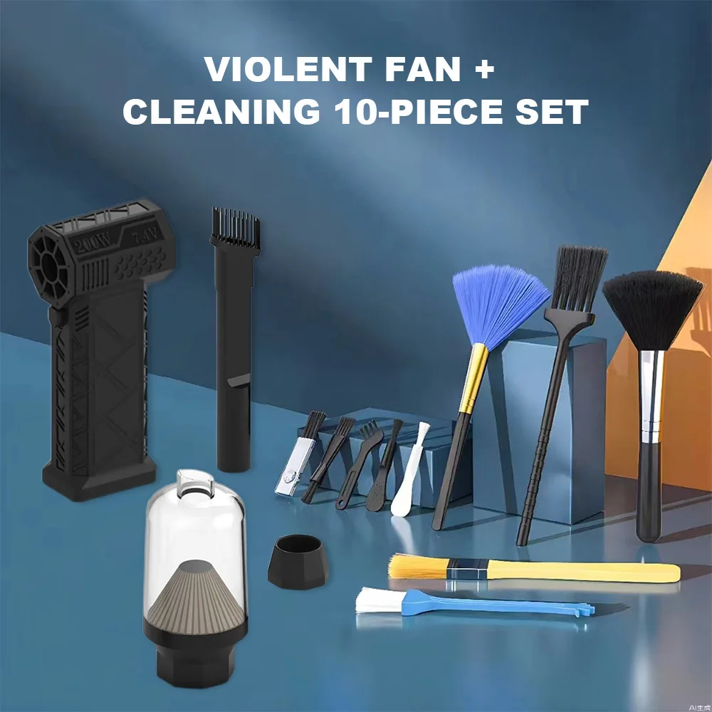 

10Pcs/Set Air Blower Turbo Jet Fan Electric Power Brushless Motor Handheld Mini Dust Cleaner High Speed Duster Gun Cleaning Tool
