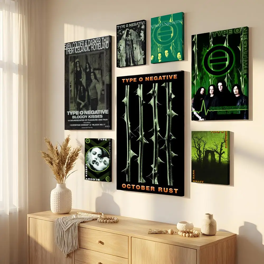 Rock Band Type O Negative Framed Wall Painting Canvas Wall Art Inner Frame Waterproof Home Decor For Living Room