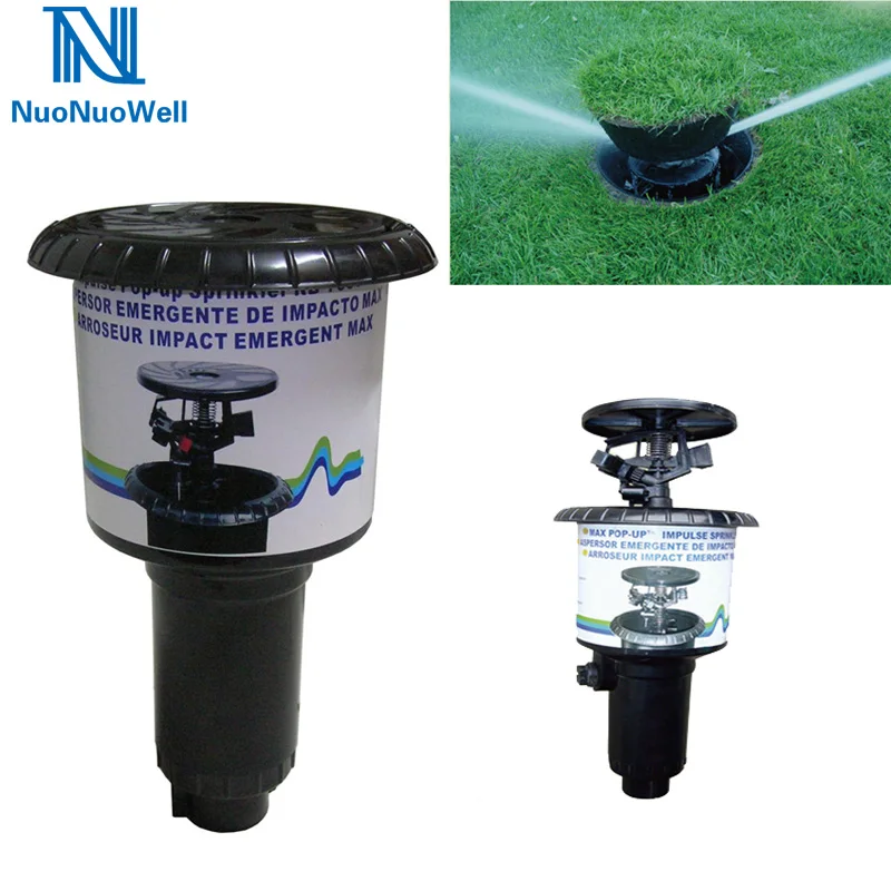 NuoNuoWell 1pcs Pop-up Sprinkler Impact Nozzle 1/2''+3/4'' Internal Thread Plastic Landscape lawn Irrigation Impulse Sprinkler