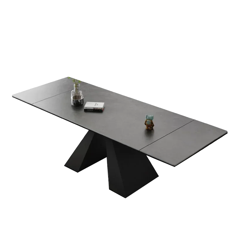 Italian Light Luxury Modern Simple Style Small Apartment Living Room Home Rock Slab Dining Table and Chair Combination