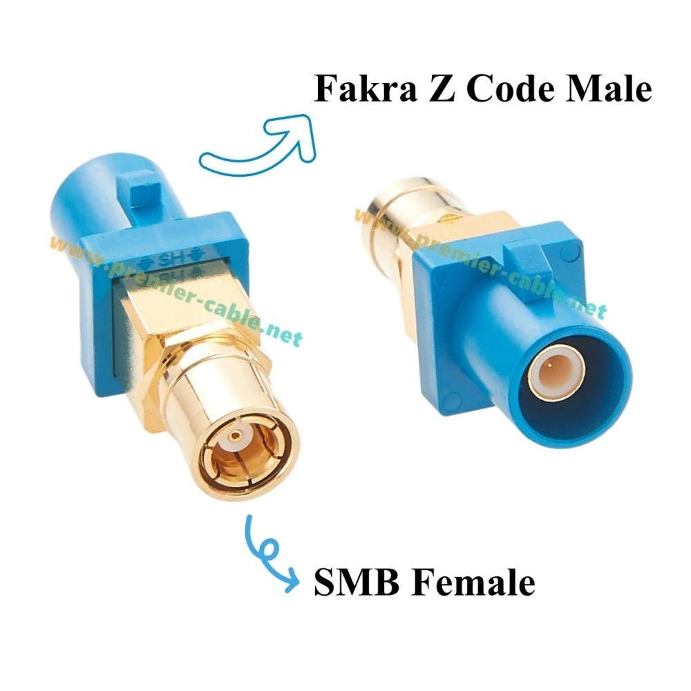 Fakra Z Stecker auf SMB Buchse Adapter 50 Ohm HF-Koaxial-Autoantennenanschluss für Fahrzeug-GPS-GNSS-Navigation, 4G LTE Te – Detail 2
