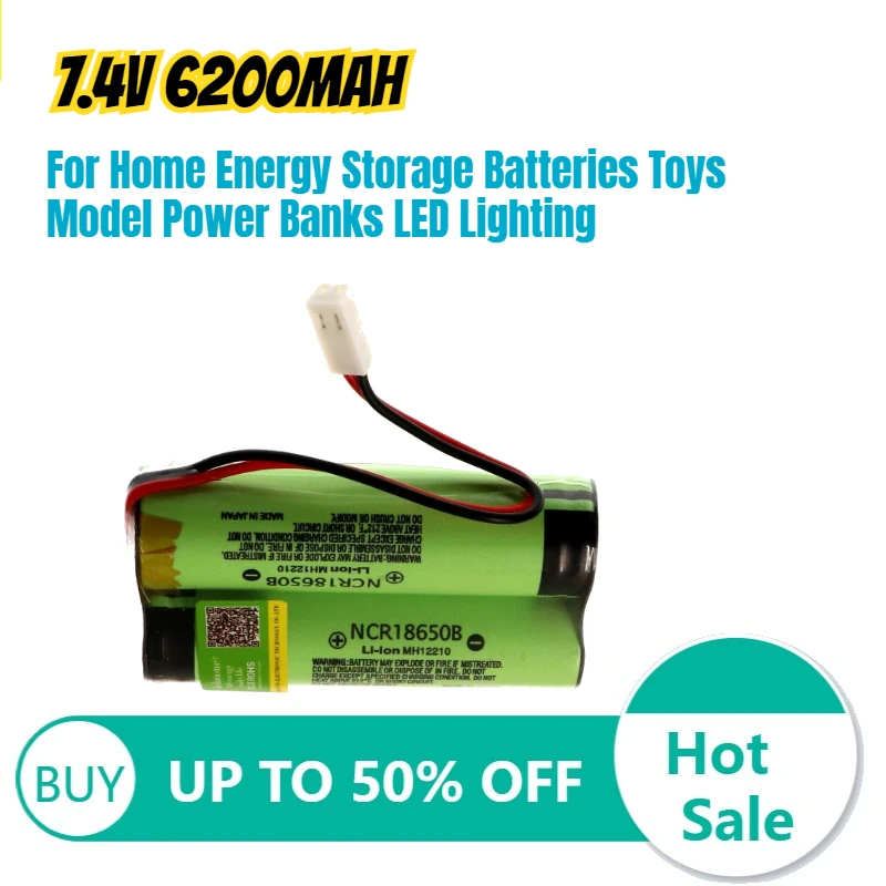 7.4V 6200mAh Lithium Battery Add A Protection Board for Home Energy Storage Batteries Toys Model Power Banks LED Lighting