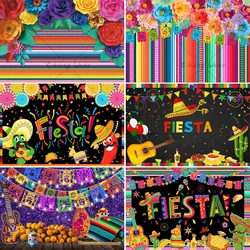 Mexican Fiesta Background With Cactus And Sombrero Decoration Cinco De Mayo Festival Birthday Banner Photography Backdrop