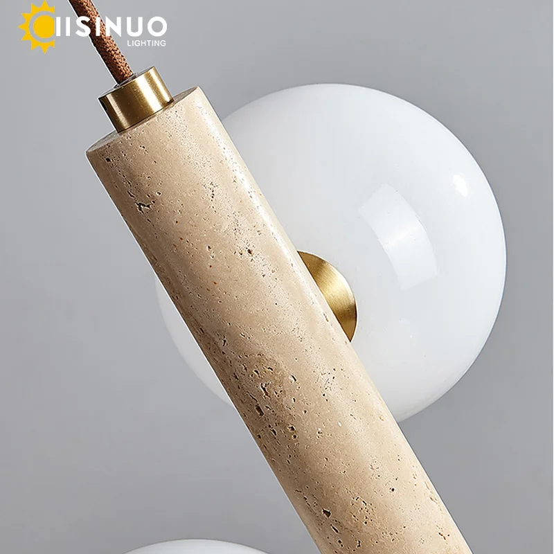 وابي سابي نمط الأصفر الكهف حجر قلادة ضوء السرير معلقة مصباح السقف الطويل خمر كرة فقاعات تركيبة إضاءة المنزل ديكو