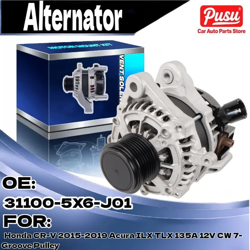 

Reliable Alternator for Honda CR V for Acura ILX TLX 2015 2019 135A 12V CW 7 Groove Pulley 31100 5X6 J01