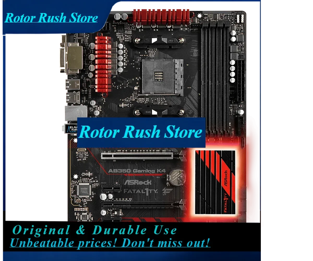 RoRuSASRock AB350 Gaming K4 Motherboard Socket AM4 B350M B350 Support Ryzen 5 5600 1600 5700X 4300G Cpu DDR4 64GB NVMe SSD ATX