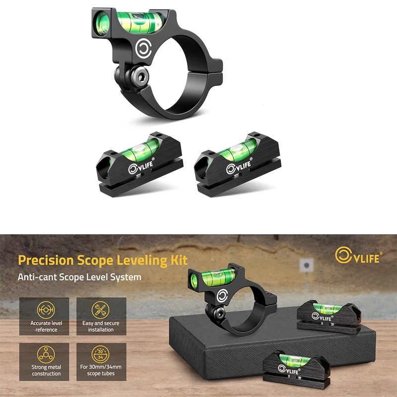 CVLIFE Scope Leveling Kit Anti-cant Scope Level for 30mm/34mm Tubes with 2 Magnetic Bubble Level Precision Leveling Tool