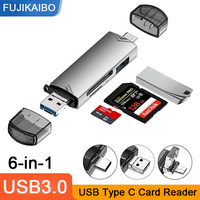 6 in 1 Card Reader USB3.0 to Type C Micro USB Universal OTG versatile Adapter for PC Laptop Accessories Flash Drive Converter