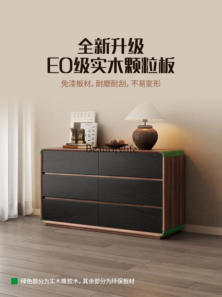 chest living room against the wall storage solid wood frame drawer locker
