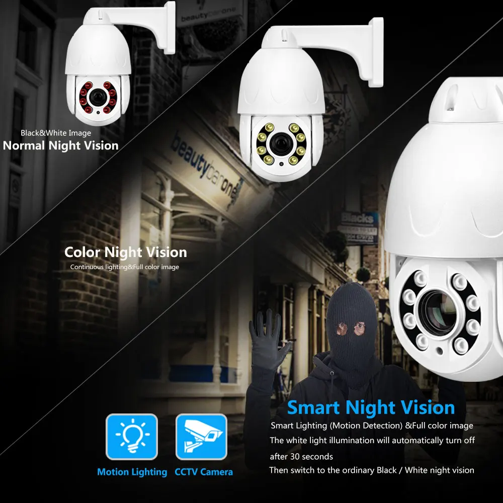 4K 8MP Wireless 4G SIM Card Security IP Camera Wifi PTZ Dome 30X Zoom 5MP POE Two Way Audio Human Tracking IR Color Night Vision