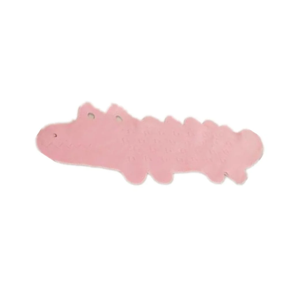 

Non-Slip Bath Mat Premium Tpr Cartoon Alligator Design Suction Cups for Bathtub Floor Home Hotel Spa Use Pink