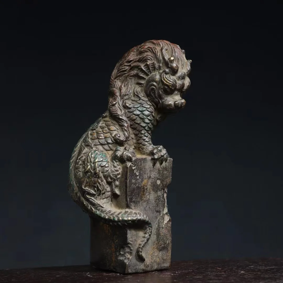 

Rare old Handmade copper Dragons and tigers beast statue,Free shipping