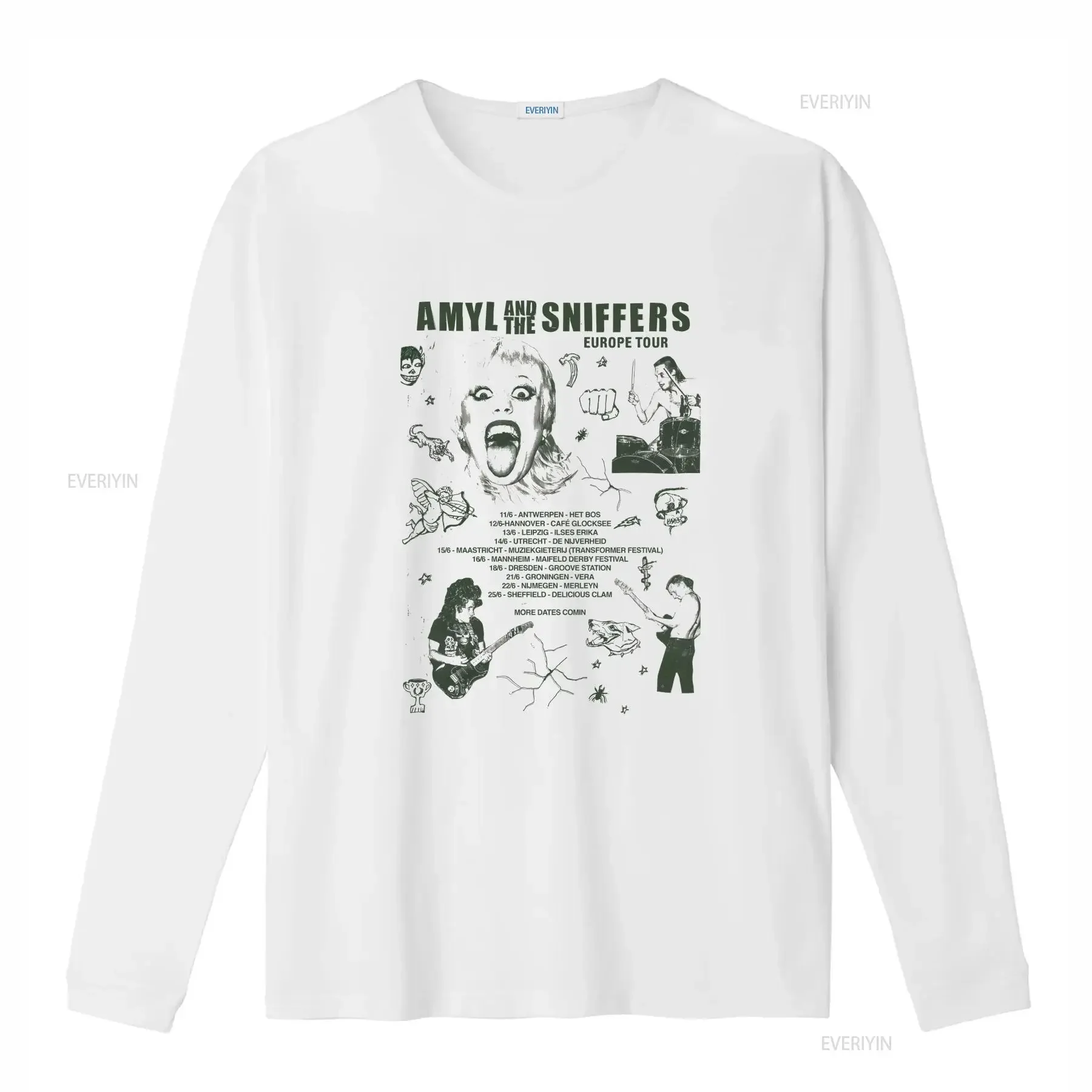 Amyl and The Sniffers Band EUROPE Tour Dates T Shirt Full Size S 5XL vintage Washed Top For Everyday Wear homme Soft Versatile