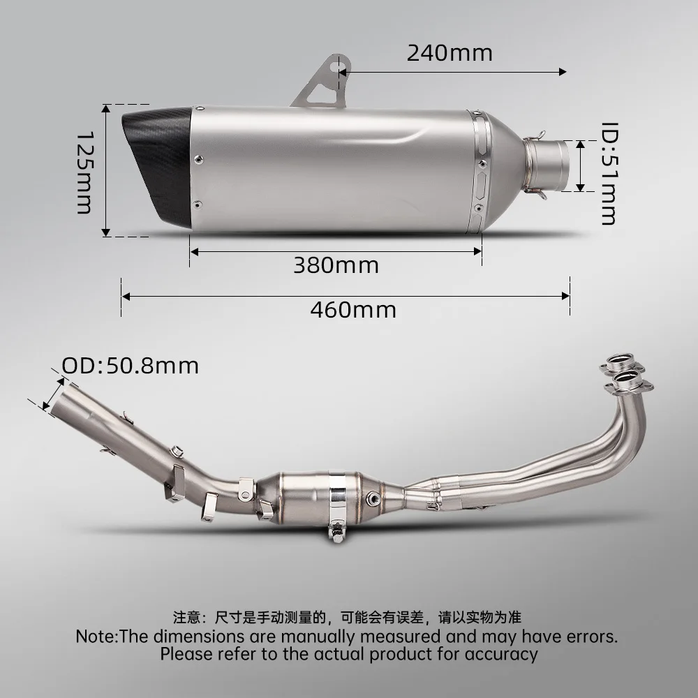

Motorcycle Exhaust System For Yamaha Tmax530 Tmax560 2016-2026 Full Stainless Steel Front Link Pipe Modified Muffler Dual Oxygen