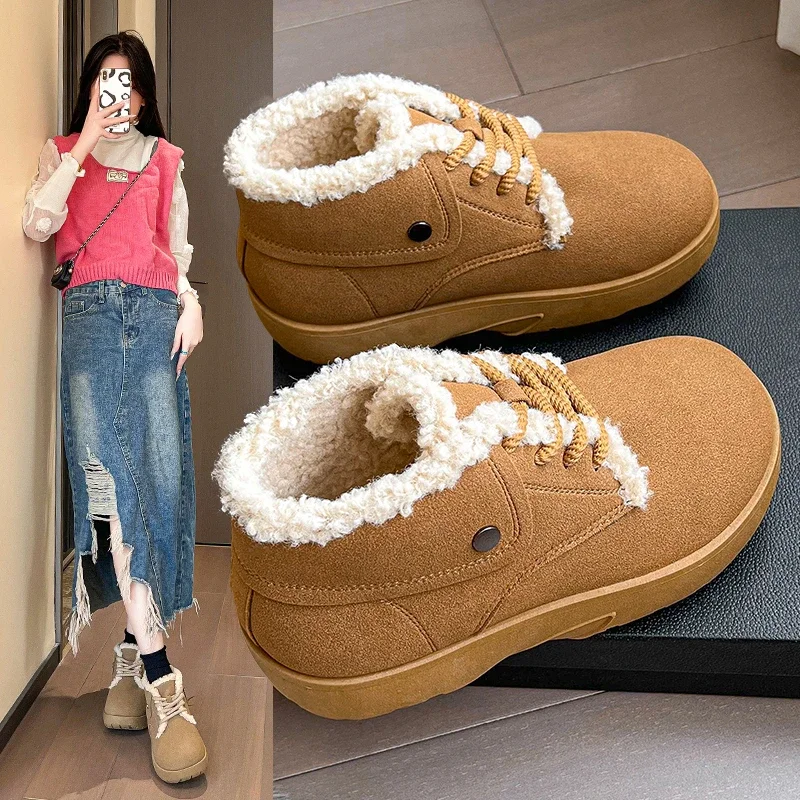 pele-apartamentos-plataforma-mulheres-botas-de-tornozelo-de-neve-sapatos-quentes-2025-tendencia-casual-caminhada-tenis-inverno-curto-pelucia-mujer-botas