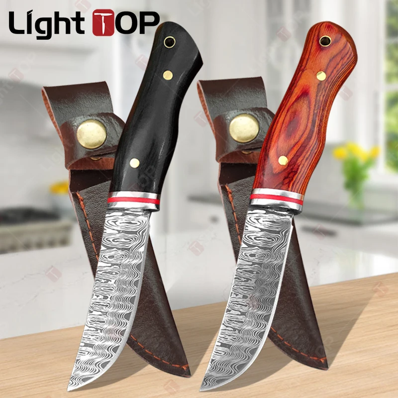 

Stainless Steel Chef's Knife Sharp Kitchen Utility Knives Damascus Pattern Boning Knife Barbecue Meat Cleaver Kitchen Utensils