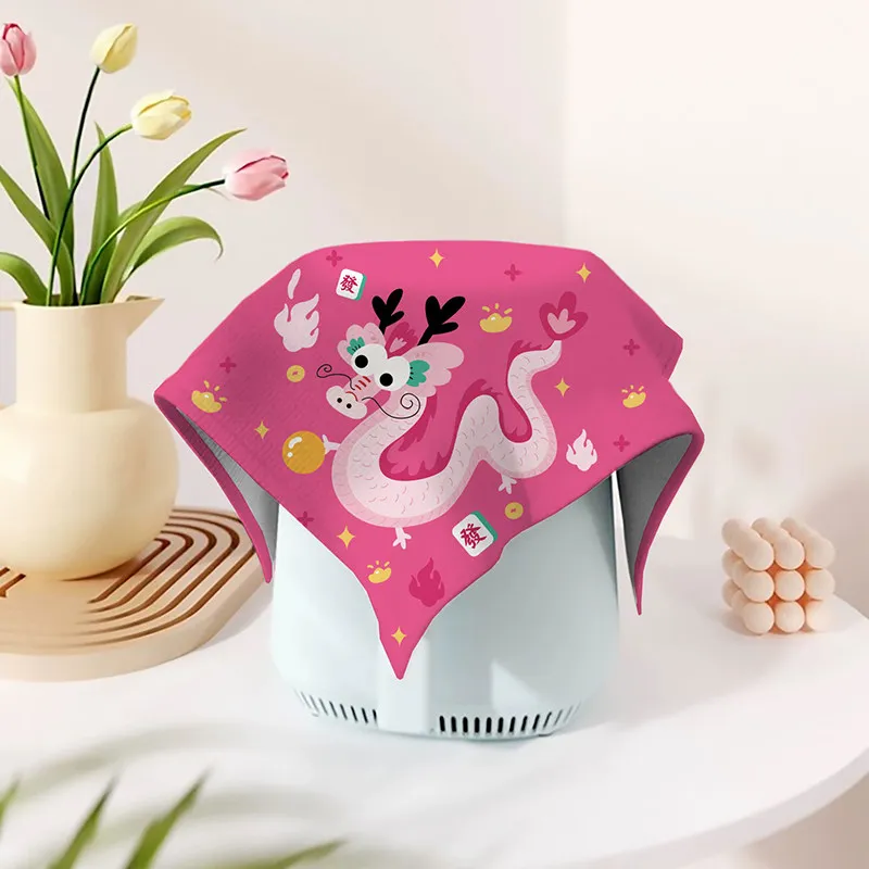 VIKAMA Versatile Short-Pile Fleece Air Fryer Dust Cover Cartoon-Printed Minimalist Kitchen Tablecloth Custom