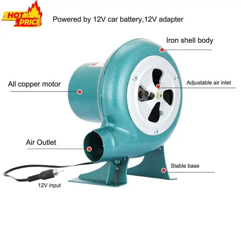 

Мощный вентилятор для барбекю постоянного тока 12 В, пожарный стартер с медным двигателем, необходимый для кухни, и ресторанов