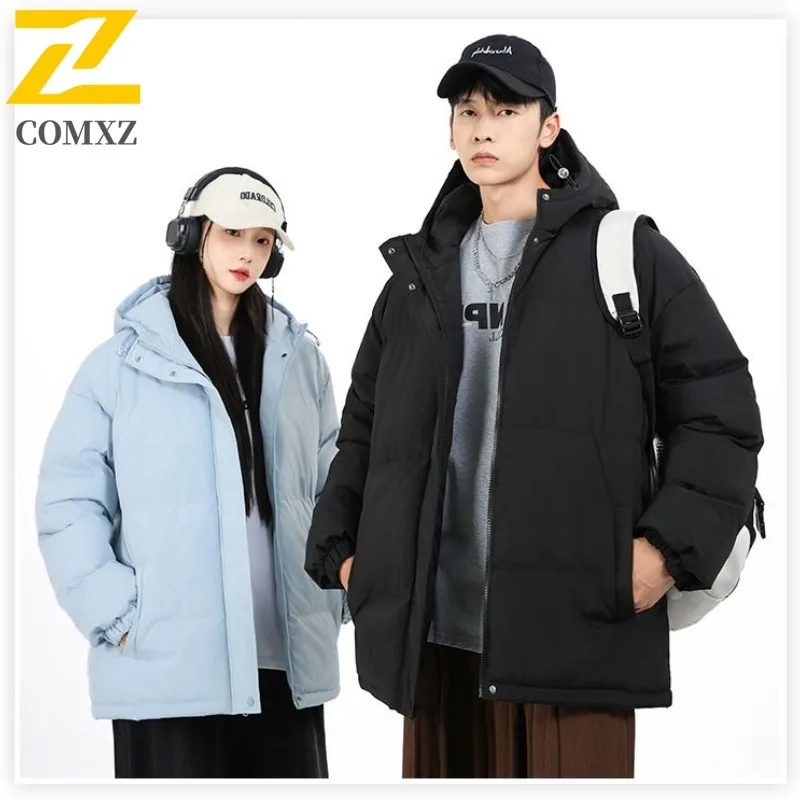 

COMXZ 2025 Winter Hooded Padded windbreaker Autumn Winter Waterproof Windproof Thick Padded Men Wear Warm Padded Puffer Jacket