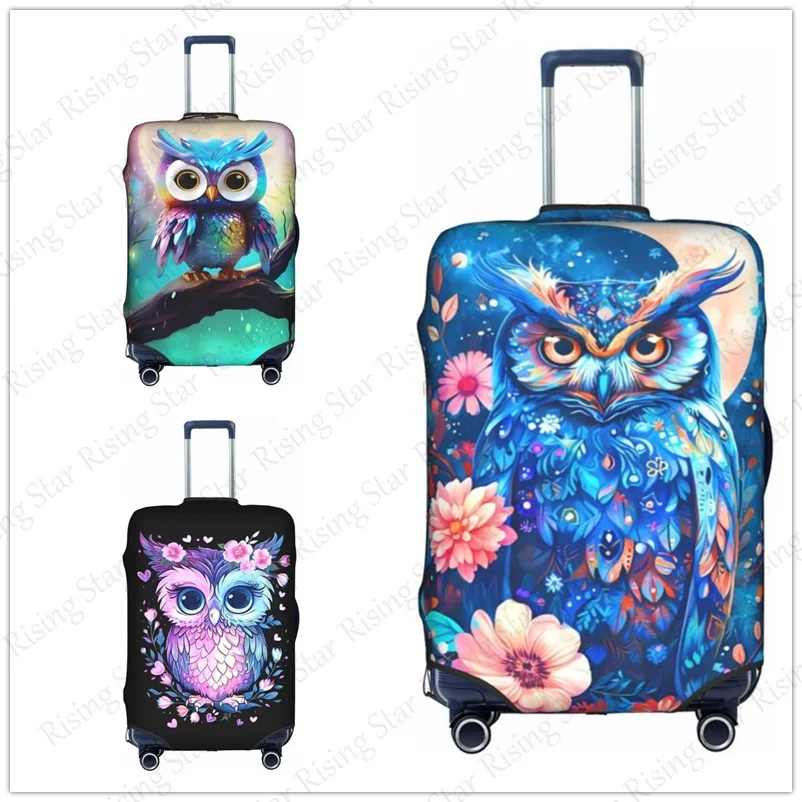 

Travel suitcase protective case, suitcase cover, elastic protection, washable Luggage cover, Owl animal cute 18-32 in