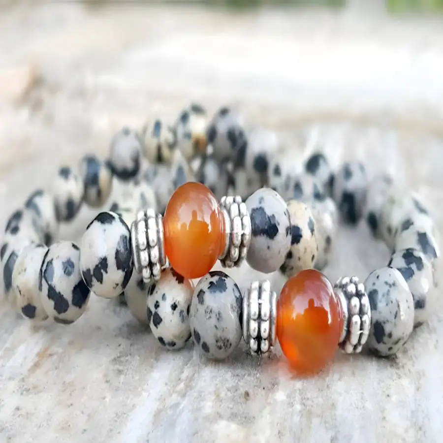 

2 шт. 8 мм браслеты-мала из натурального камня с вкраплениями, в богемном стиле, с бусинами Будды, эластичные, из натурального камня, для рук, в стиле Нирвана