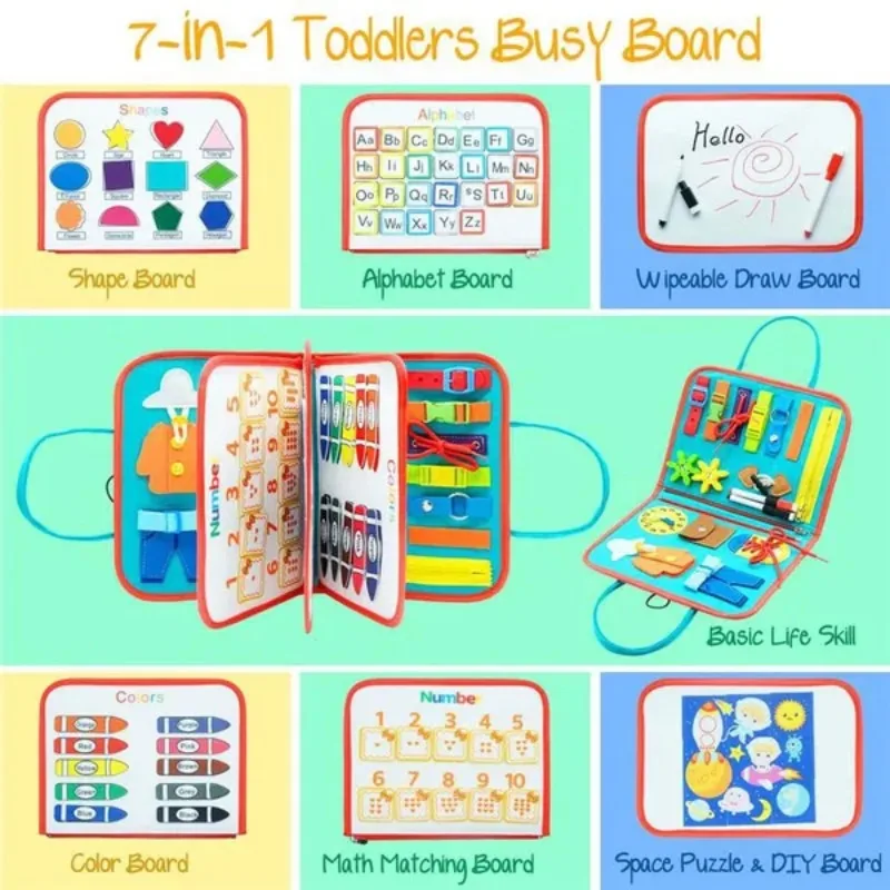 

Toddler Busy Board Preschool Children Intelligence Learning Toys Sensory Montessori Board Baby Early Educational Toys