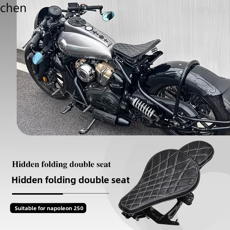 

HXL double folding seat cushion retro seat comfortable leather hidden rear seat modification