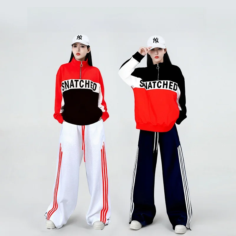 

Свободный костюм для выступлений Fem Sle Jazz Fitn, корейская версия, костюм для черлидинга для взрослых и студентов, гимнастический ансамбль