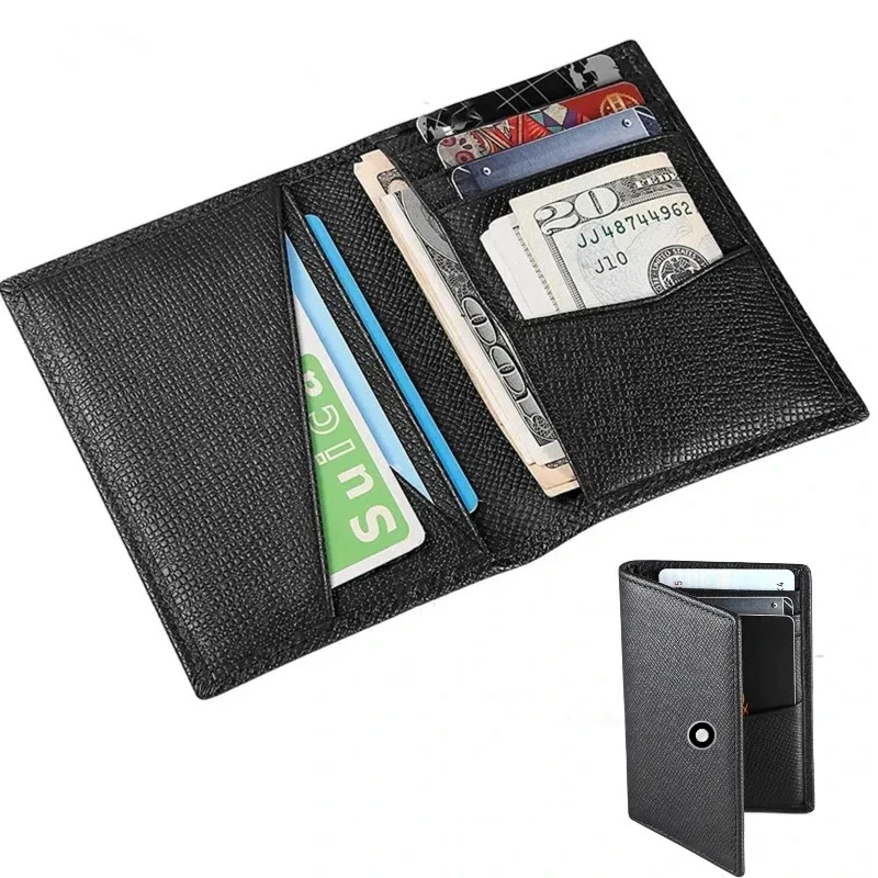 Hochwertiger Kartenhalter aus 100 % echtem Leder, Bankkartenetui mit mehreren Kartenfächern, Visitenkartentasche, Pendler-Geldbörse, Herren-Geldbörse