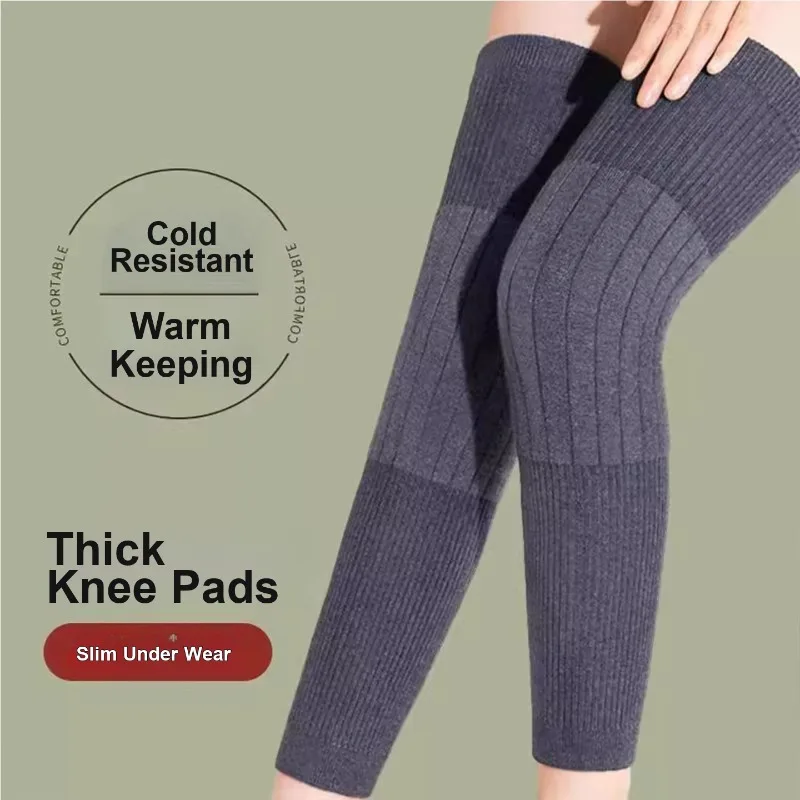 Warm Knee Pads Extended Non-slip Thickened Leg Warmers for Autumn and Winter Season Unisex for Men and Women
