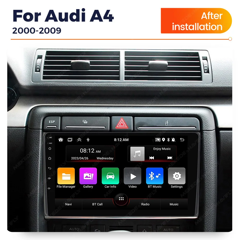 Navifly New Android Car Radio Multimedia Video Player For Audi A4 B6 S4 RS4 B7 SEAT Exeo 2002-2009 2Din GPS Carplay Wifi Stereo