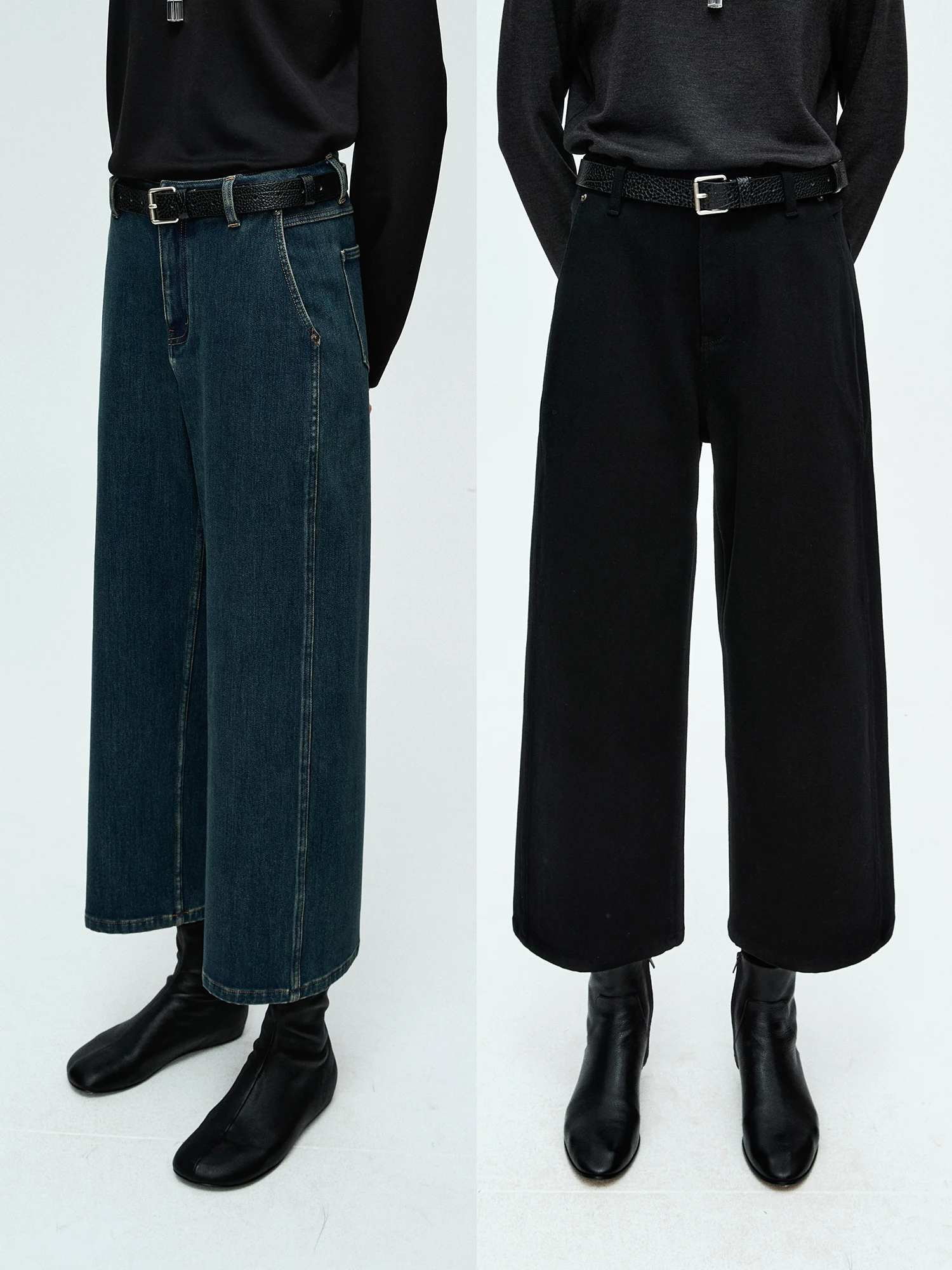 

Экологичные джинсы MRS Studios с прямым кроем, утягивающие, из девяти частей, с широкими штанинами, с завышенной талией