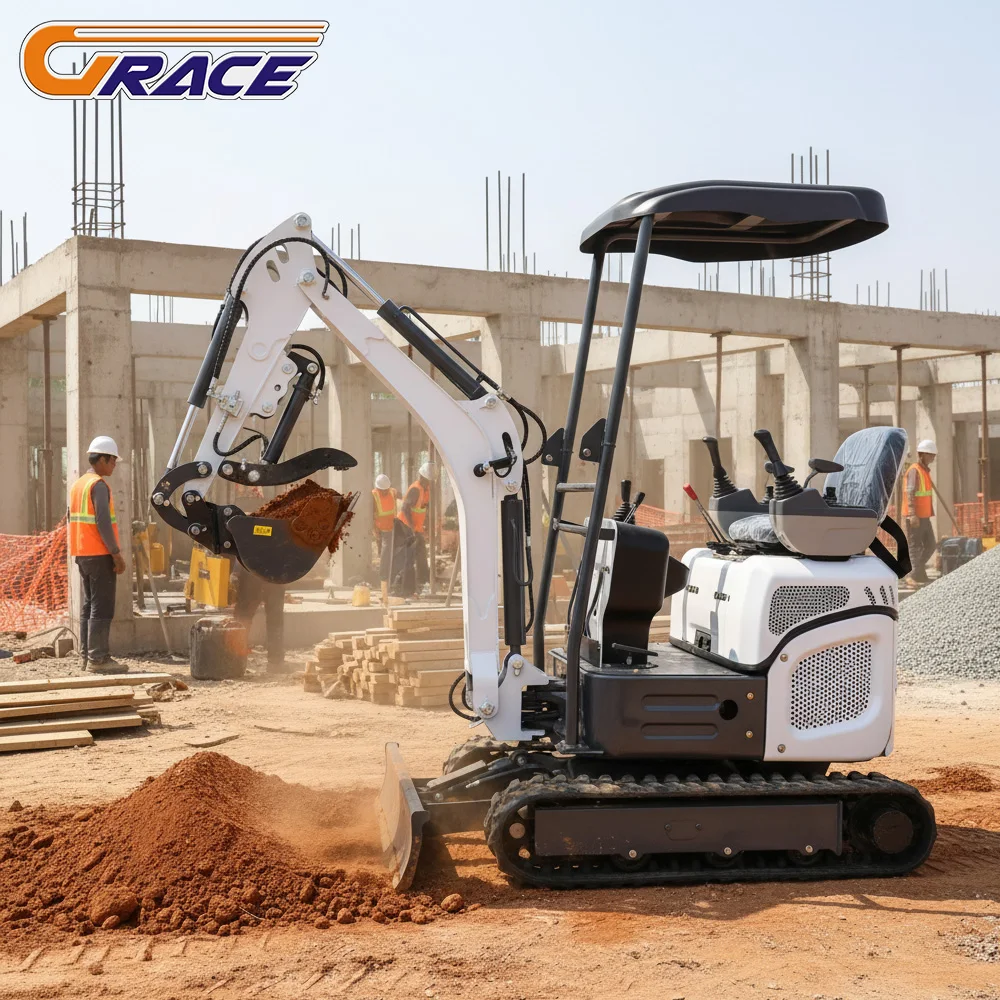 2. Miniescavadeira hidráulica movida a Kubota de 1,2 toneladas, pequena escavadeira para paisagismo residencial, cuidados com o gramado, mini pílula para venda