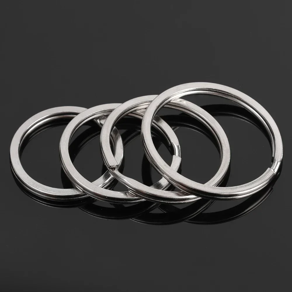 20pcs Stainless Steel Key Rings 25/28/30/32/35mm Round Flat Line Split Rings Keyring for Jewelry Making Keychain DIY Findings