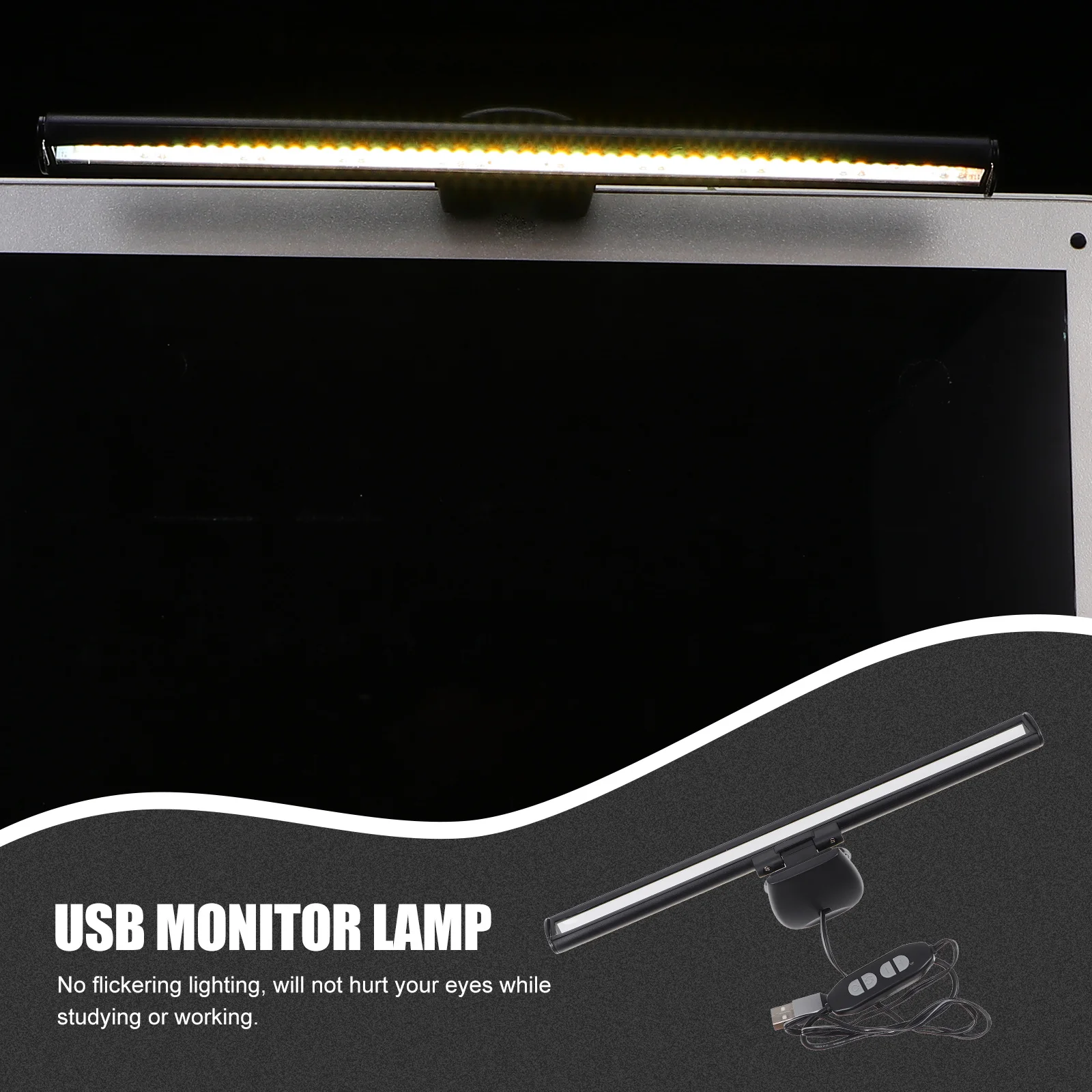 

USB Adjustable Screen Light Bar Computer Monitor Lamp Clip on LED Eye Protection Light for Office Bedroom Study Convenience