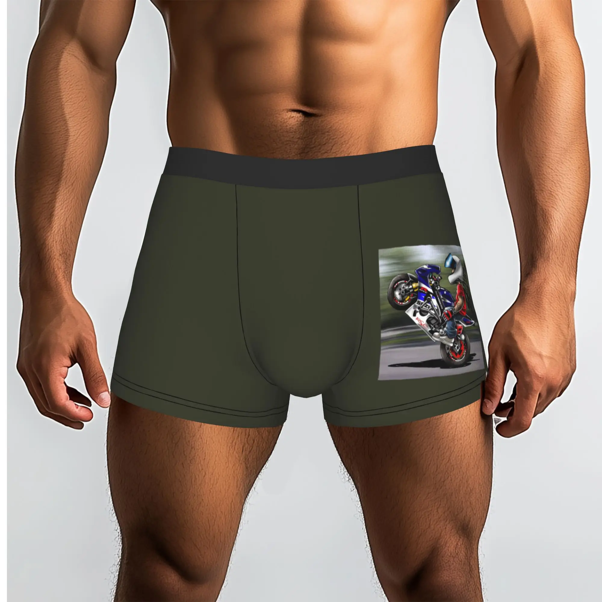 Custom Cool Extreme Sports Cartoon Motorcycle Boxers Shorts Panties Male Underpants Comfortable Mobile Bicycle Briefs Underwear