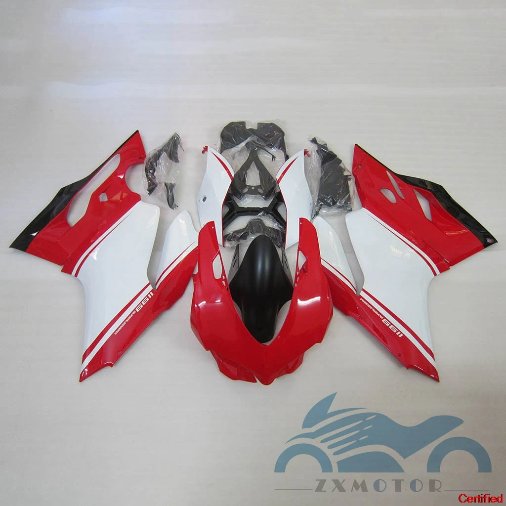 

Quality Body Decoration kit For Ducati Sportbike 899 1199 2012 2013 2014 white red Motorcycle complete fairing plastic
