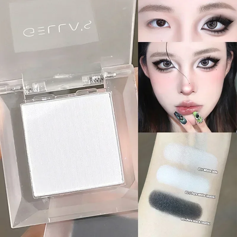 White Jade Highlighter Palette Monochrome Waterproof Pearly Matte White Brighten Eye Head Lying Silkworm Shimmer Bronzer Makeup