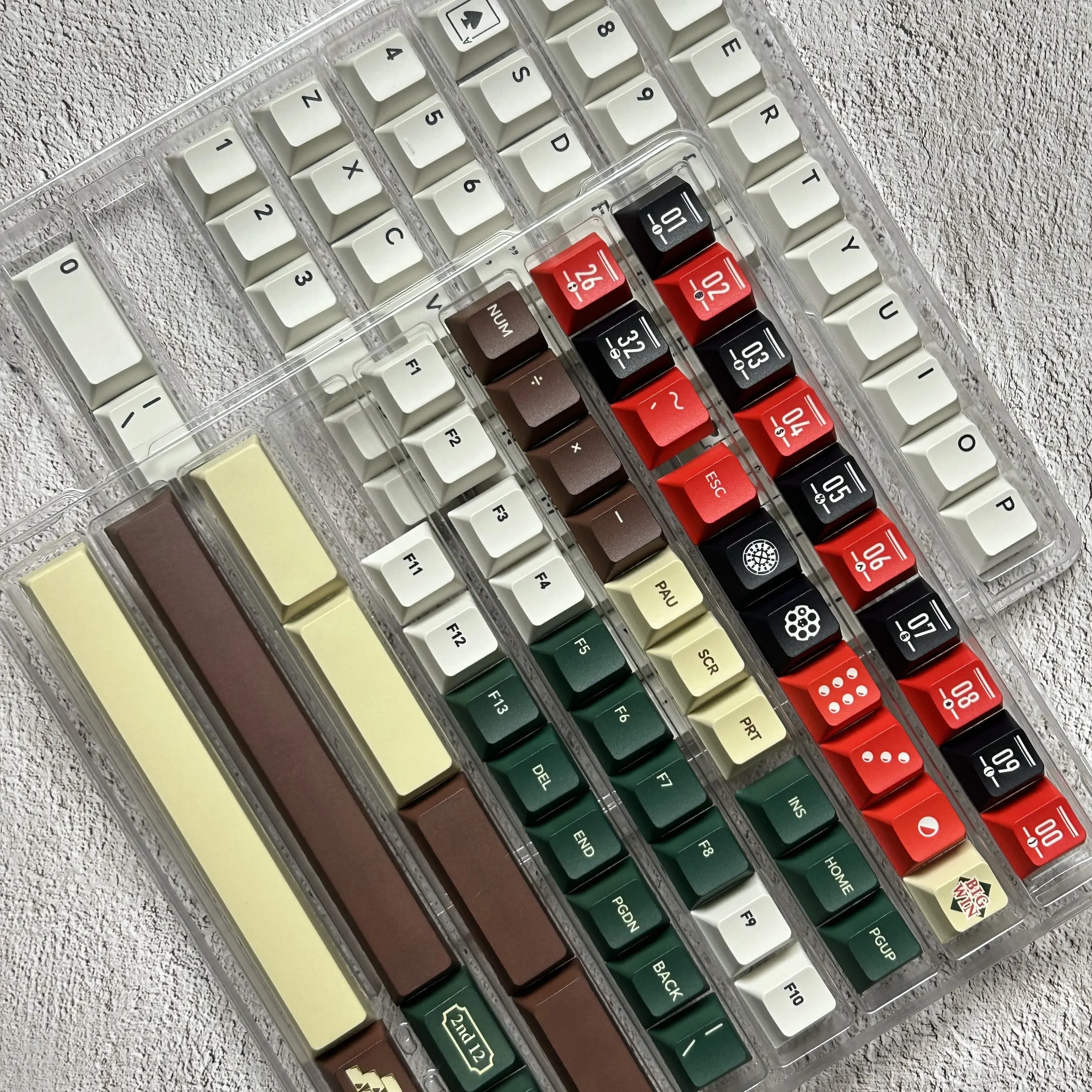 

Five-sided thermal sublimation customized PBT full set of keycaps. Contains 7U, compatible with ALICE