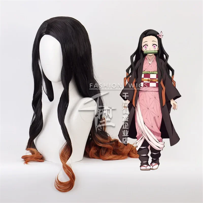 FC6Anime Demon Slayer Kanroji Mitsuri Kimetsu No Yaiba Parrucca Cosplay da donna Verde Rosa Capelli colorati Trecce Parrucche per capelli @ FC8!