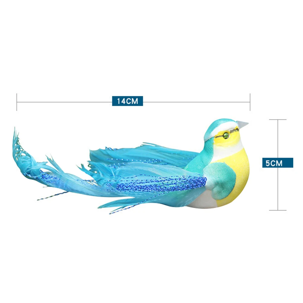 

6Pcs Artificial Bird Branch Decorations Realistic Christmas Clips Tree Ornaments Home Office Garden Decor