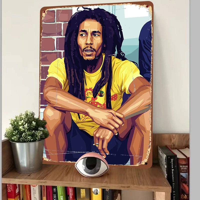 Custom Metal Tin Sign Reggae Music Legend Portrait Wall Art Home Decor Mural Painting