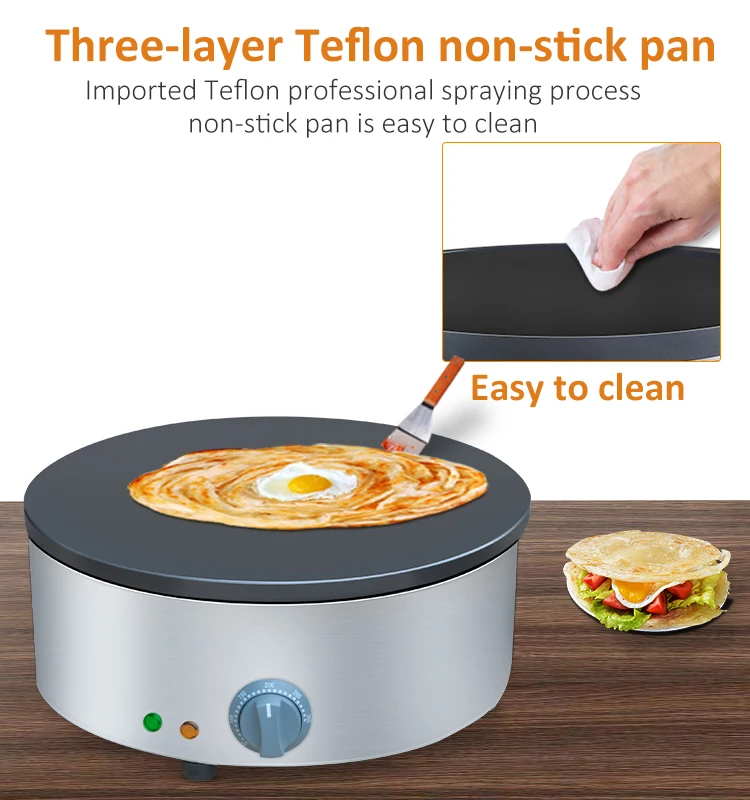 Best Commercial Chinese Pancake Cake Making Machine One Head Non-stick Stainless Steel  Crepe Maker With Serving Station