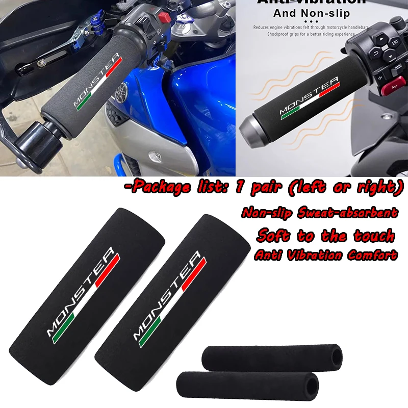 Monster S4R Streetfighter 848 748 916 996 998 1098 1198 1199 Motorbike Anti Vibration Handle Bar Foam Comfort Slip Over Grips