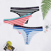 Sexy Women's G-String Cotton Panties Thong String Female Underwear Lingerie Intimate Briefs Ladies Low-Rise T-back 3 Pcs/set