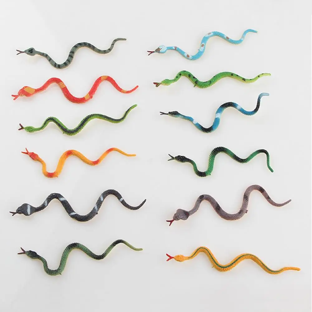 

12Pcs Realistic Fake Snakes Fun Halloween Party Favors Simulated Mini Educational Snake Toys for Kids