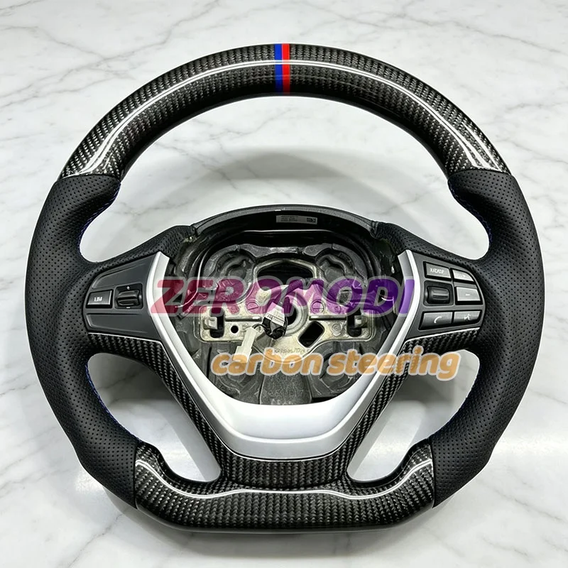 Real Carbon/Forged Carbon Leather Steering Wheel Perforated Leather For BMW F20 F21 F22 F30 F31 F34 F35 F32 F33 F3