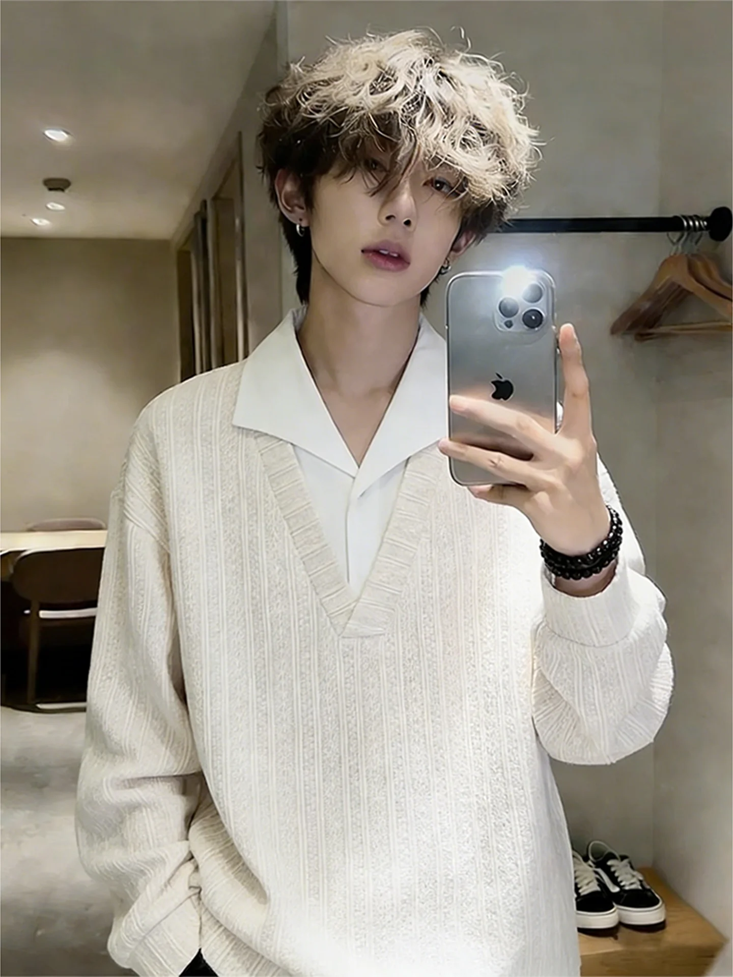 

Мужская толстовка Cleanfit с длинным рукавом, с узором «пшеничный колос», повседневная, свободного кроя, из хлопка и полиэстера, весна-осень, модная